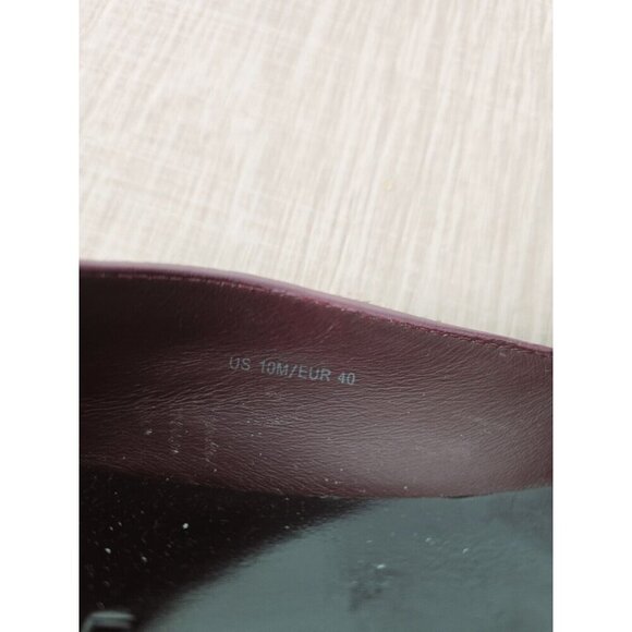 Vince Mason Burgundy Red Calf Hair Leather Slip On Loafer Flats Shoes Size 10 - Picture 7 of 9